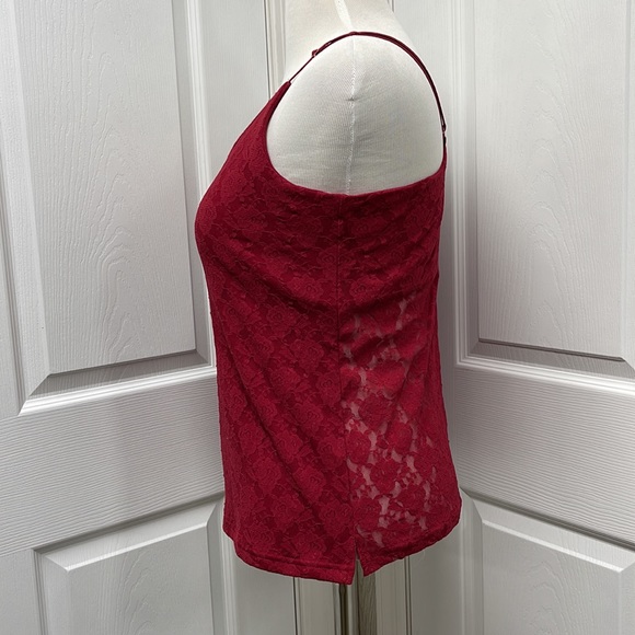 One Step Up Plus Red Lace Cami Tank Top 1X - Picture 4 of 11